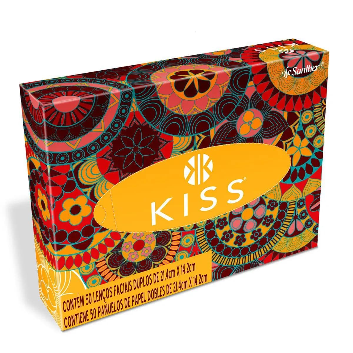 Imagem de Lenço de Papel Facial Kiss Folha Dupla com 50 Unidades