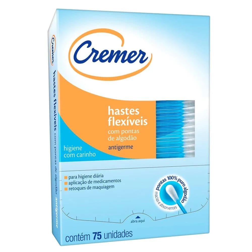 Imagem de Hastes Flexíveis Cremer Tradicional 75 Unidades