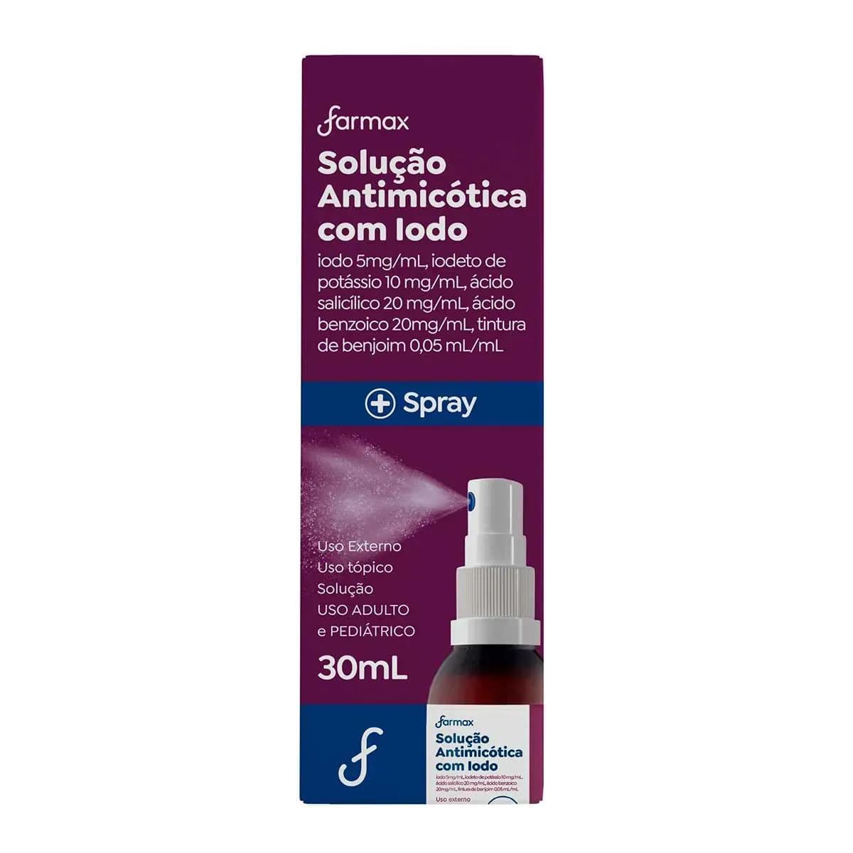 Imagem de Antimicótico com Iodo Farmax Solução Tópica Spray 30ml