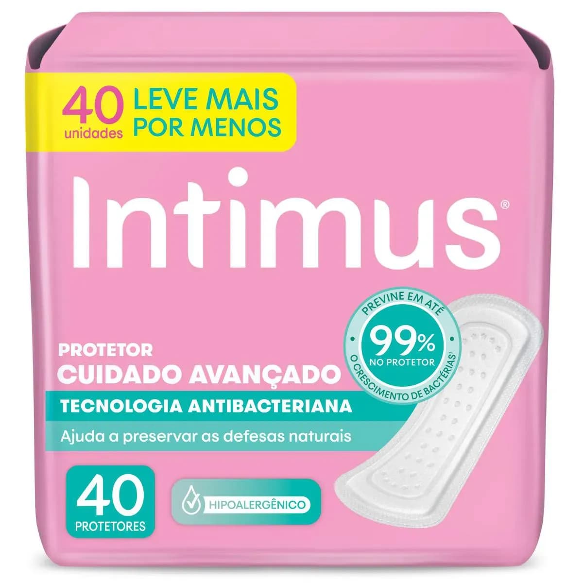 Imagem de Protetor Diário Intimus Tecnologia Antibacteriana 40 Unidades